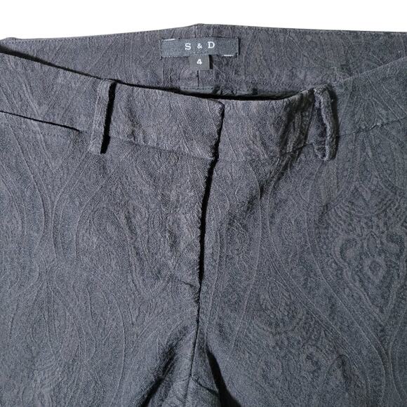 S&D Black Textured Straight Leg Pants – Size‎ 4, Classic Fit - Picture 3 of 8